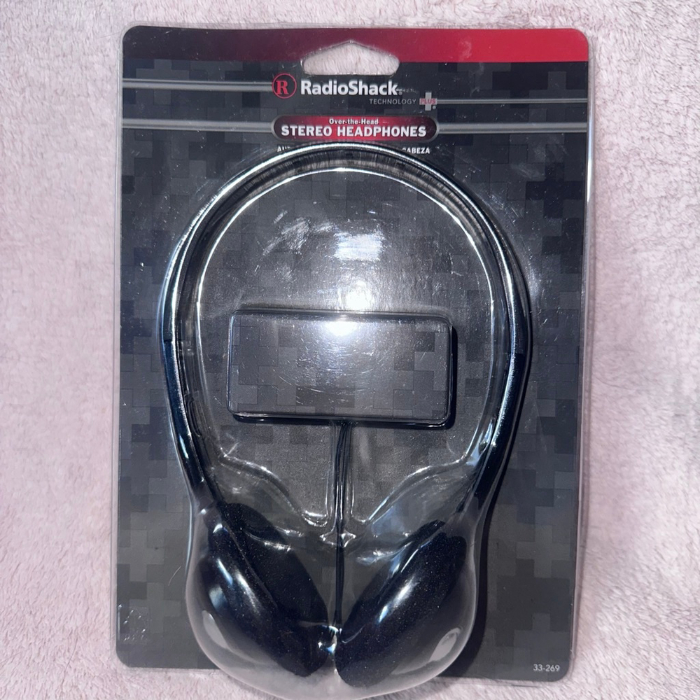 NOS RadioShack Over The Head Headphones Wired 1/8” 3.5mm #333-0269